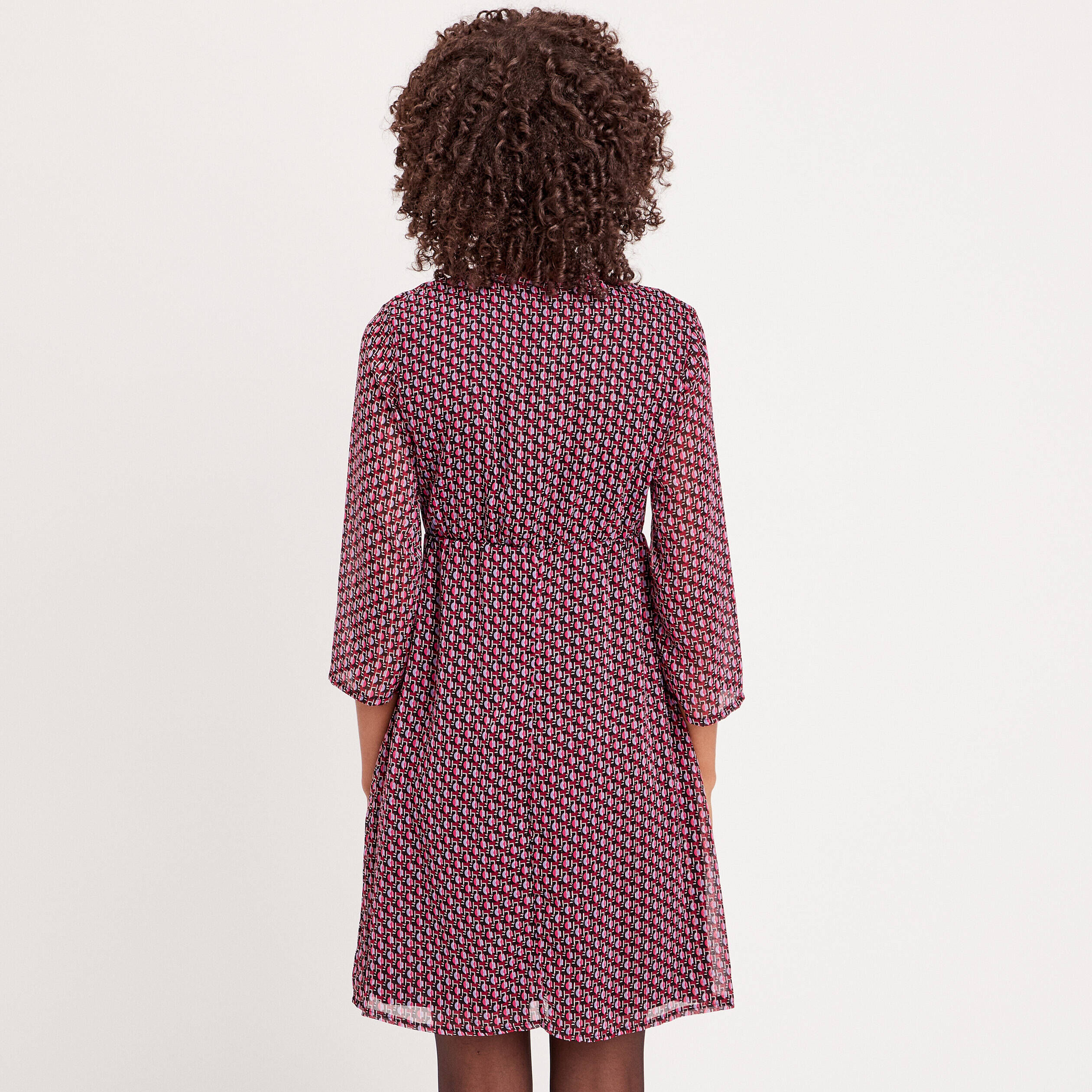 Robe évasée manches 3/4 prune femme | Cache Cache
