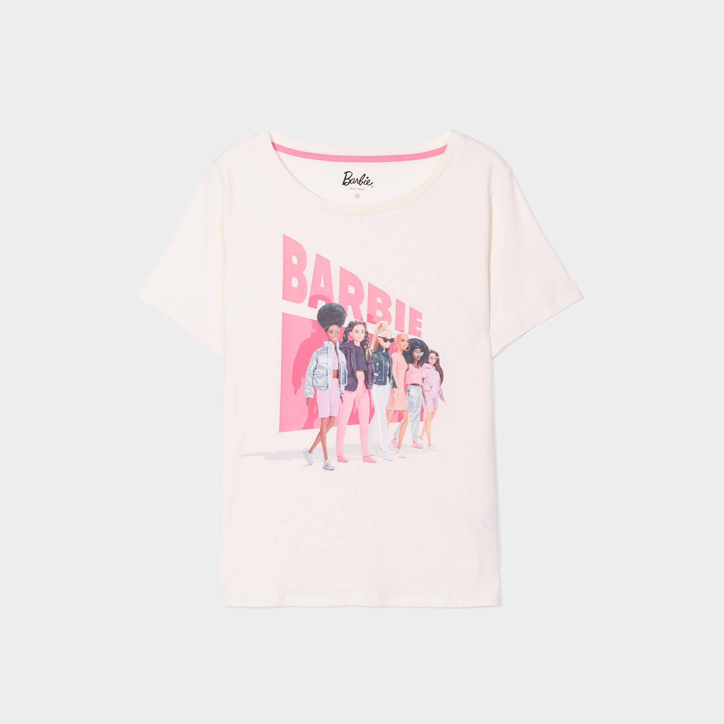 T-shirt manches courtes coton Barbie rose femme | La Halle
