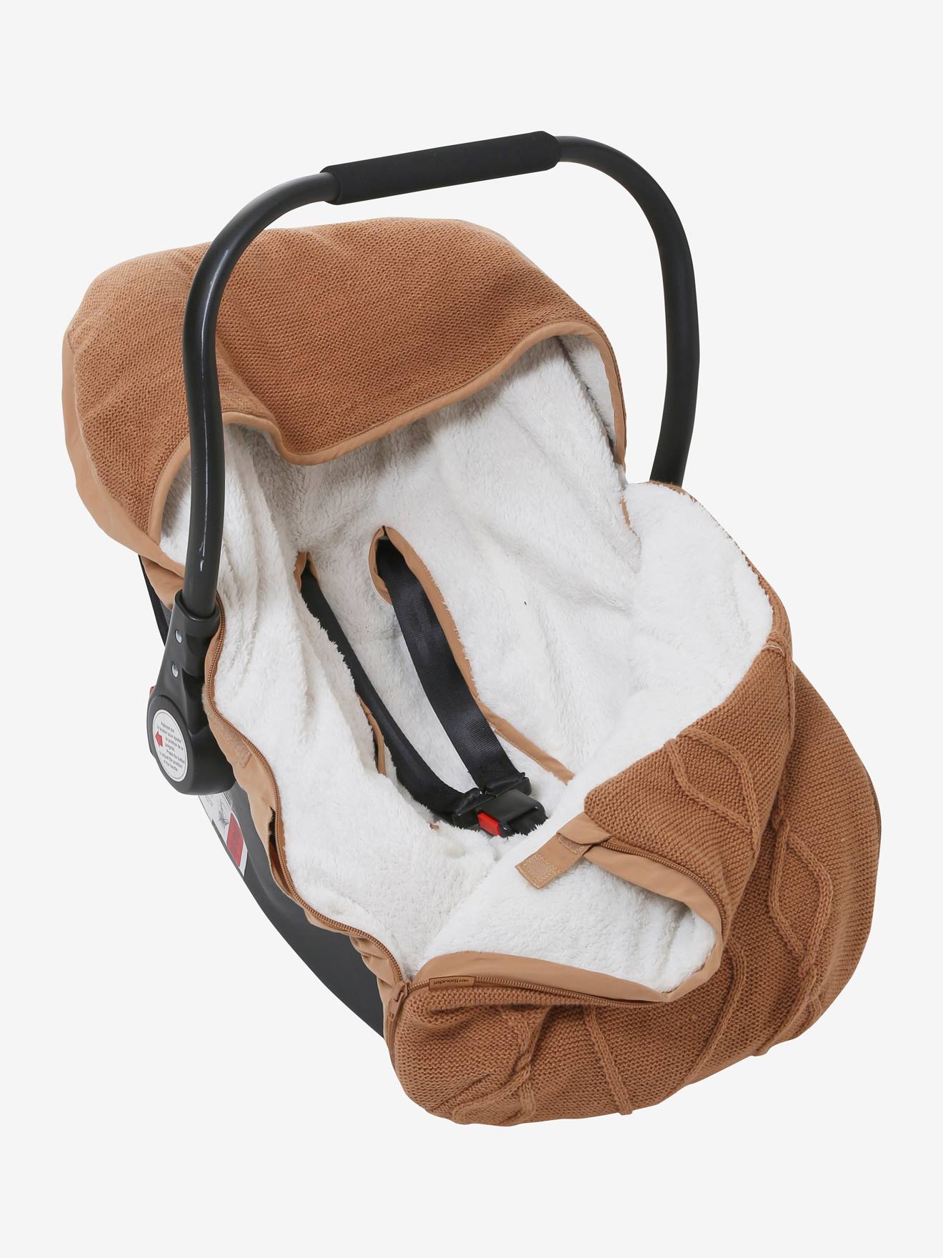 Chancelière tricot doublée polaire pour siège-auto coque