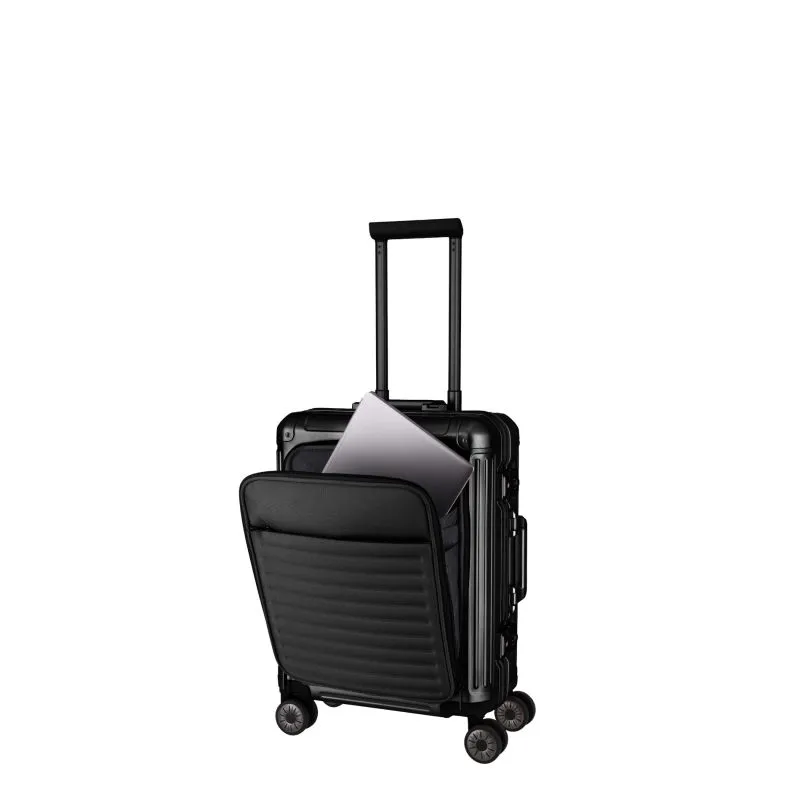 Travelite NEXT Trolley S mit Vortasche 4 Rollen (55cm) - Schwarz