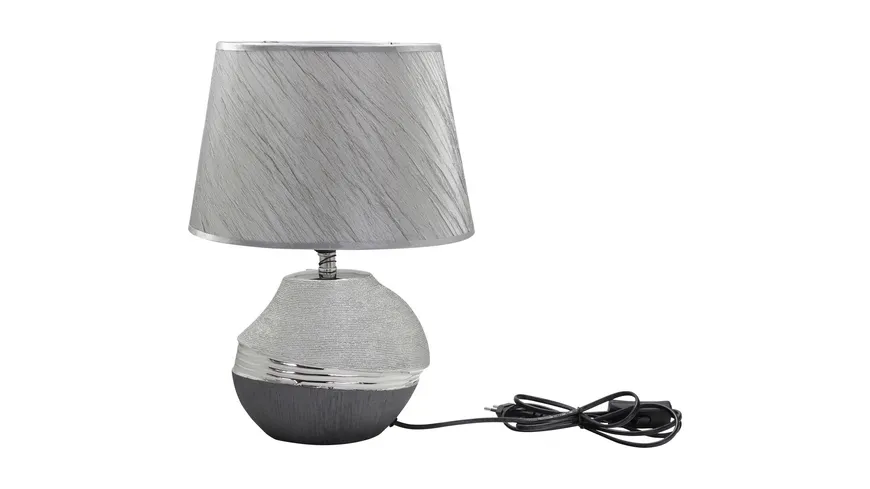 GILDE Keramik Lampe Bridgetown grau, silber