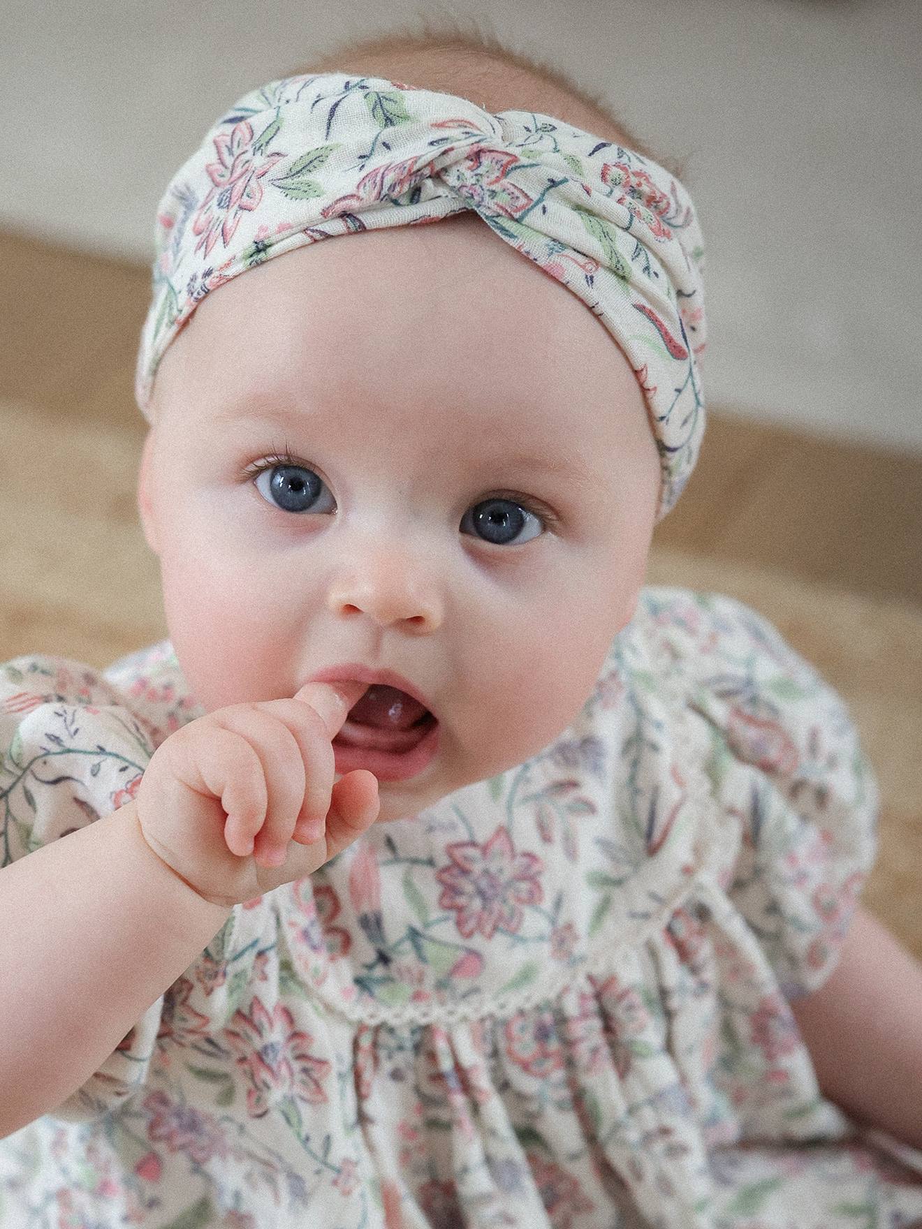 Vertbaudet Baby-Set: Musselinkleid & Haarband, Muttertags-Capsule - vanille