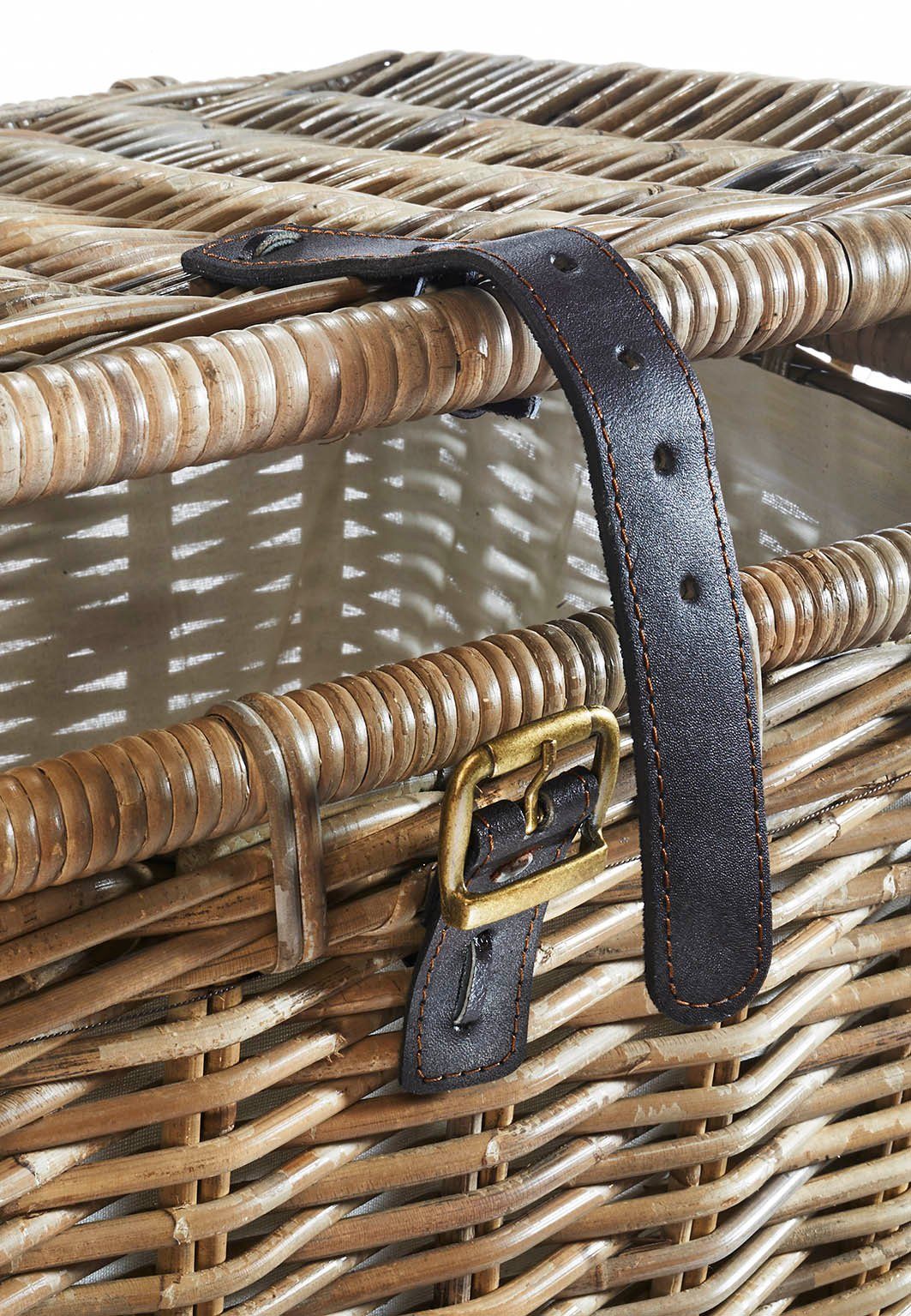 Kobolo Wäschekorb Wäschebehälter eckig Rattan Kubu-Grey 50x38x56 cm