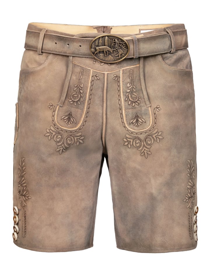 Edelnice Kurze Wildbock Lederhose Lukas in hellbraun günstig kaufen
