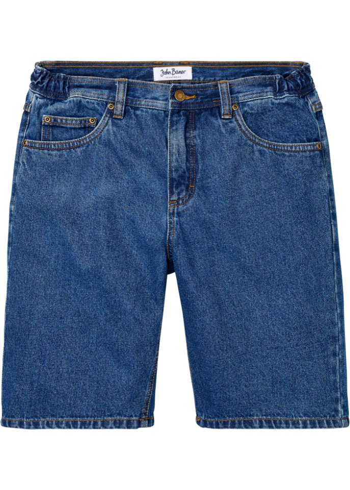 Jeans-Bermuda mit seitlichem Dehnbund, Classic Fit