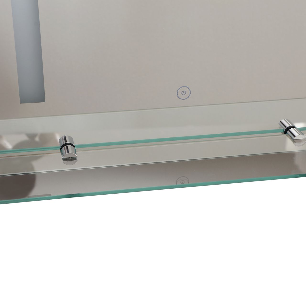 HOMCOM Badspiegel mit Ablage LED Lichtspiegel Badezimmerspiegel Wandspiegel 15W (Modell4) Wasserdicht 50 x 15,5 x 70 cm