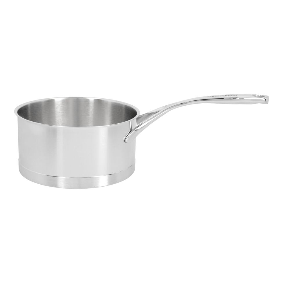 Stieltopf ohne Deckel 18 cm, 18/10 Edelstahl, Silber