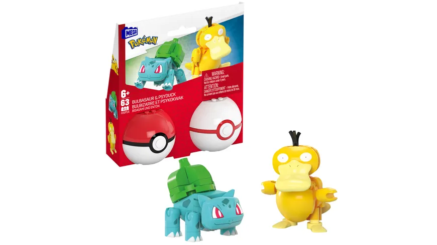 MEGA Pokémon POKÉ BALL COLL. (COLL. OF 3) - BULBASAUR AND PSYDUCK (OS)