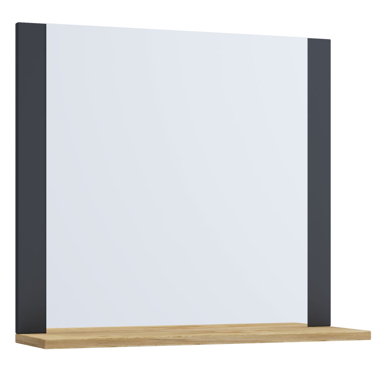 VCM Spiegel Lendas mit Ablage 60 cm Anthrazit/Honig-Eiche