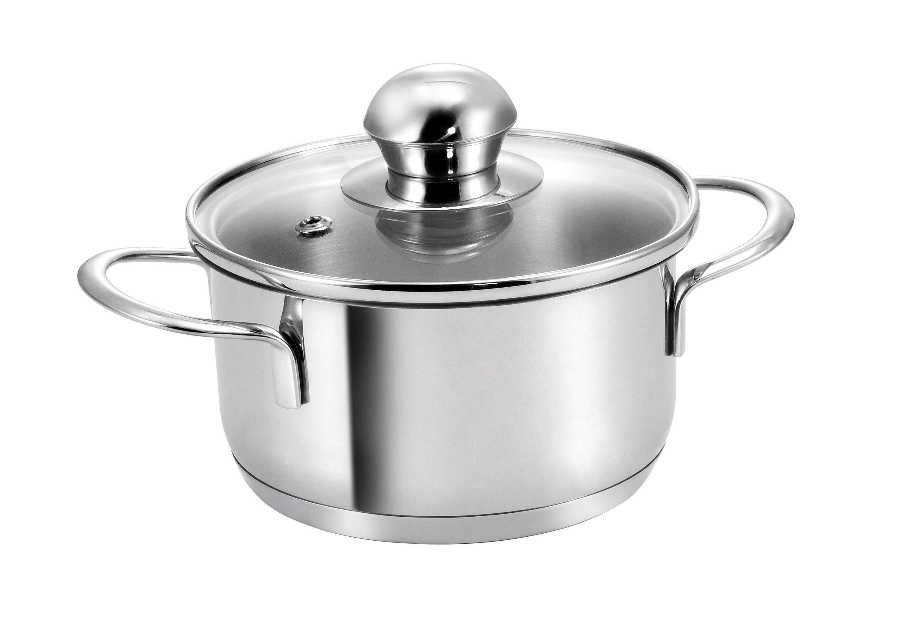 Kopf Topf-Set Parvus, Edelstahl (2-tlg), Kleine Töpfe, 12 + 14 cm, inkl. Deckel, Induktion, Set