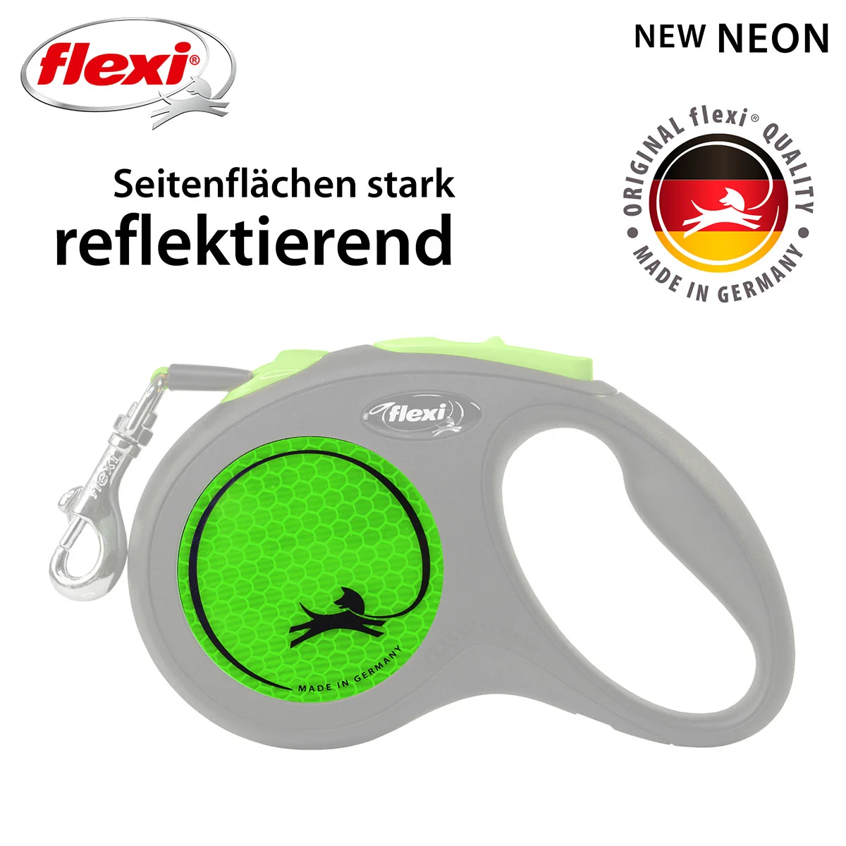 flexi New NEON Gurtleine schwarz/neon grün M 5m bei ZooRoyal