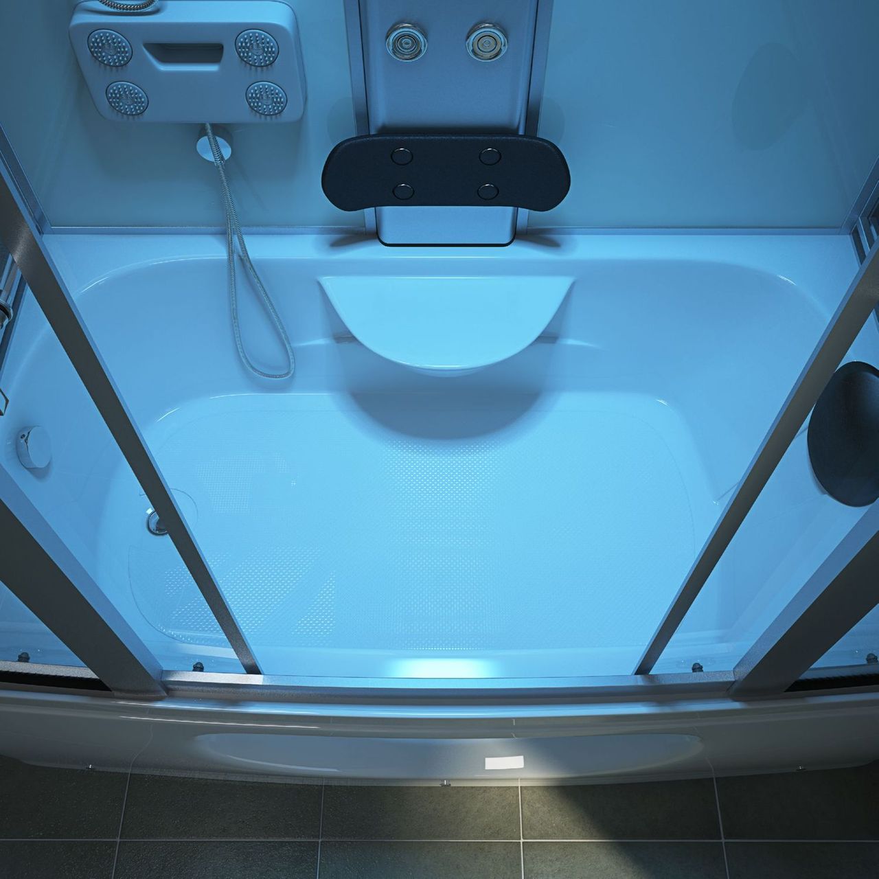 TroniTechnik Komplettdusche Duschtempel Badewanne Wanne Duschkabine Dusche TINOS 135x80