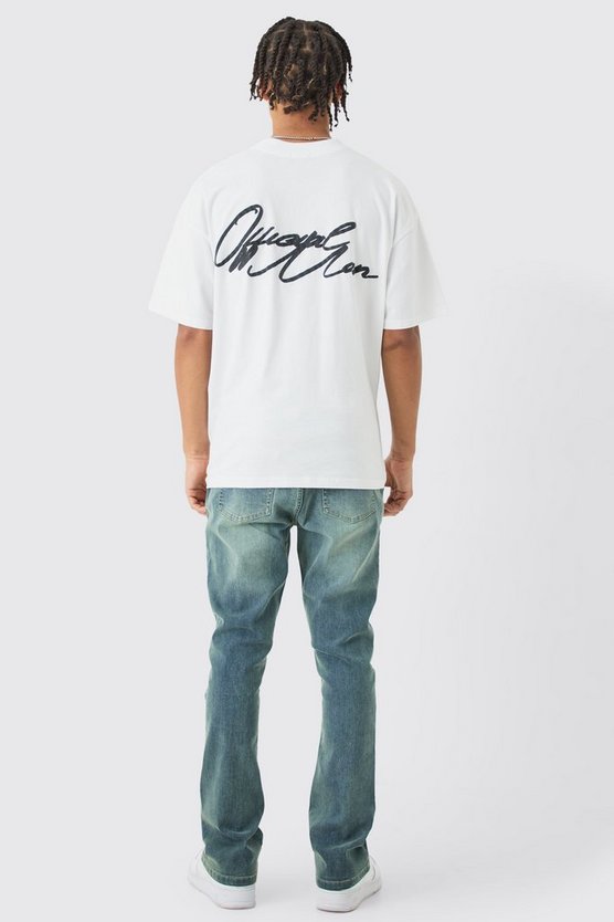 Skinny Stretch Schlagjeans in Antikem Blau