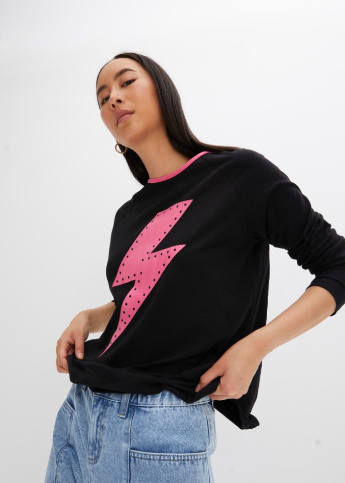 Shirt mit Nietenbesatz aus Bio-Baumwolle