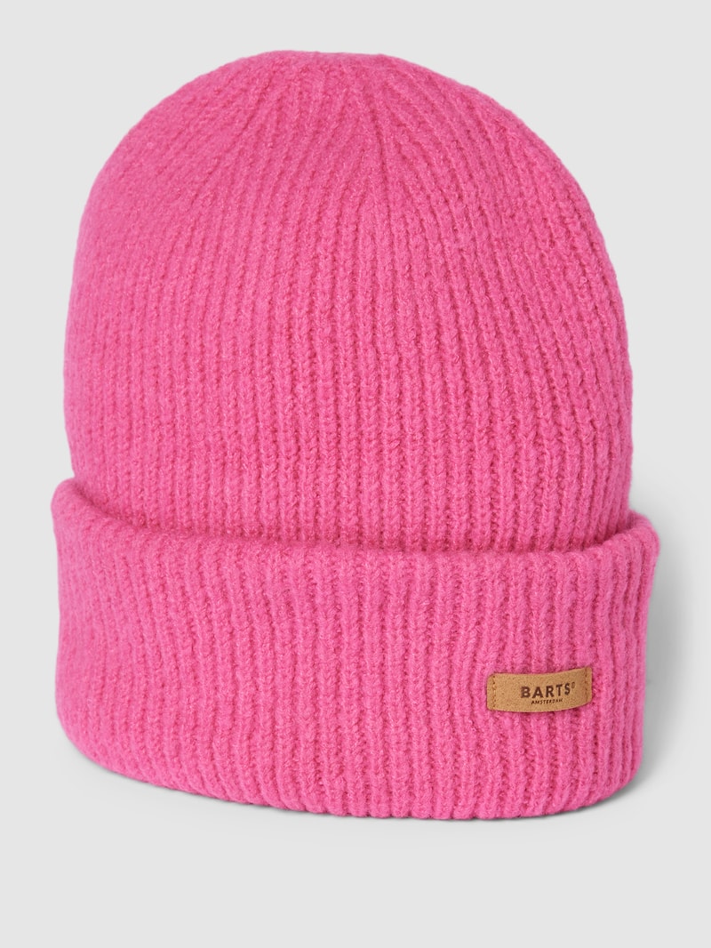 Beanie mit Label-Detail Modell 'Witzia' in pink