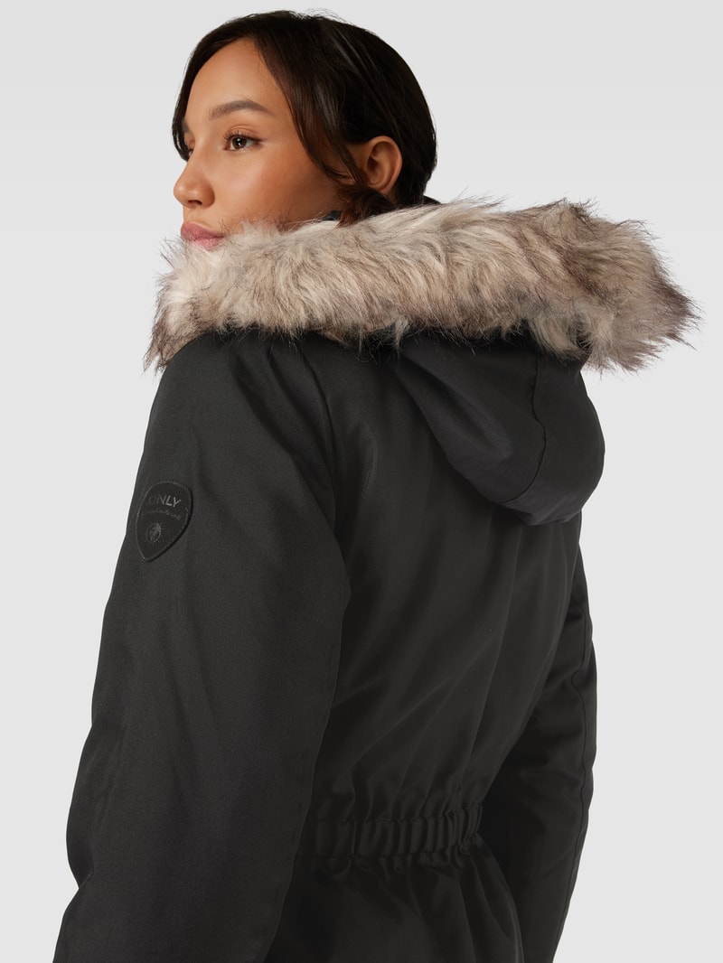 Parka mit Kunstfell Modell 'IRIS' in schwarz
