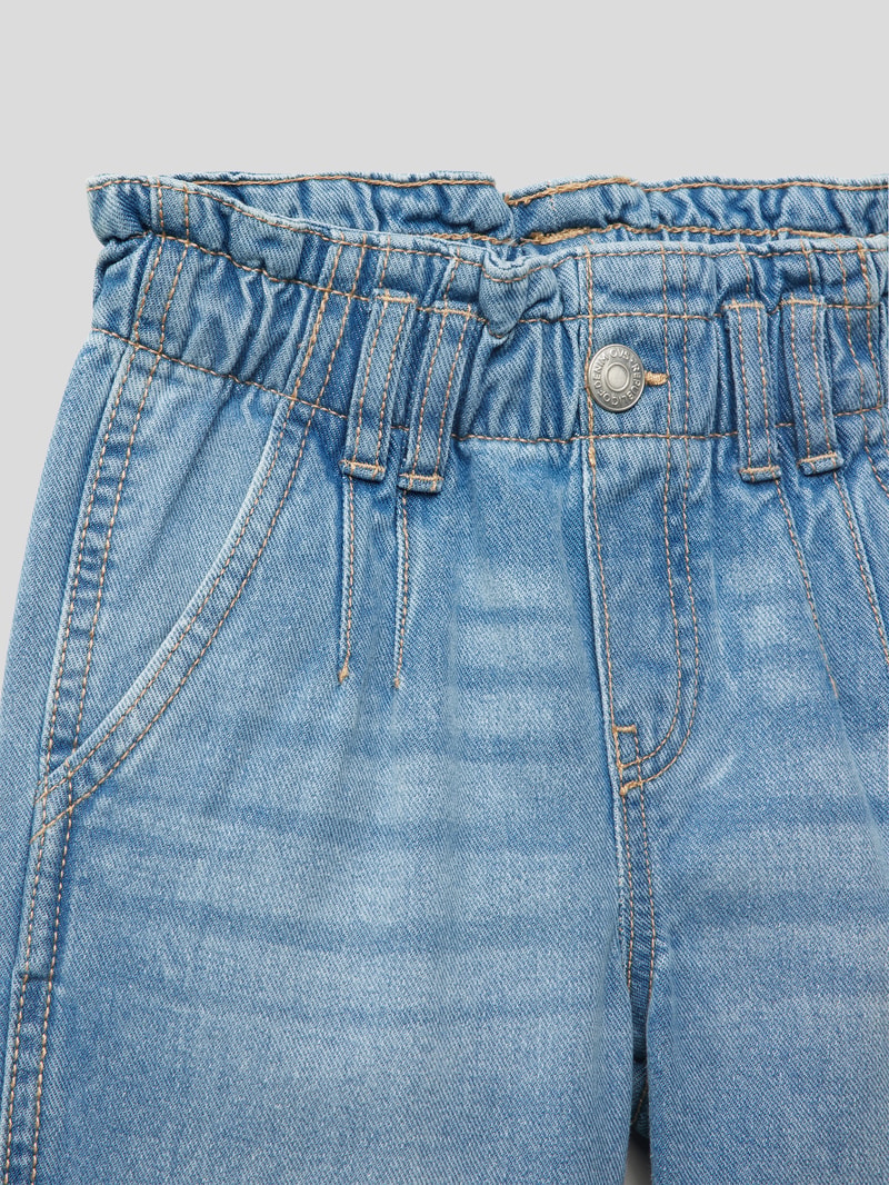 Jeans mit elastischem Bund Modell 'PAPER BAG' in blau