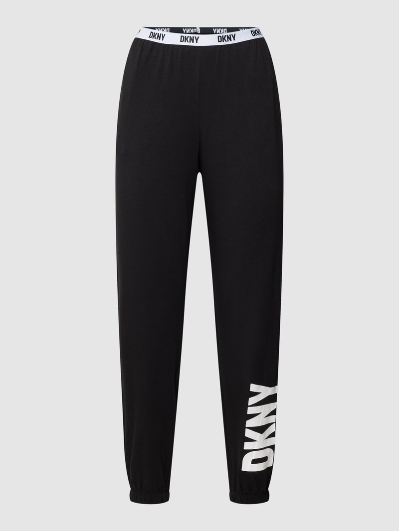 Pyjama-Hose mit Logo-Bund Modell 'Sleep Jogger' in schwarz