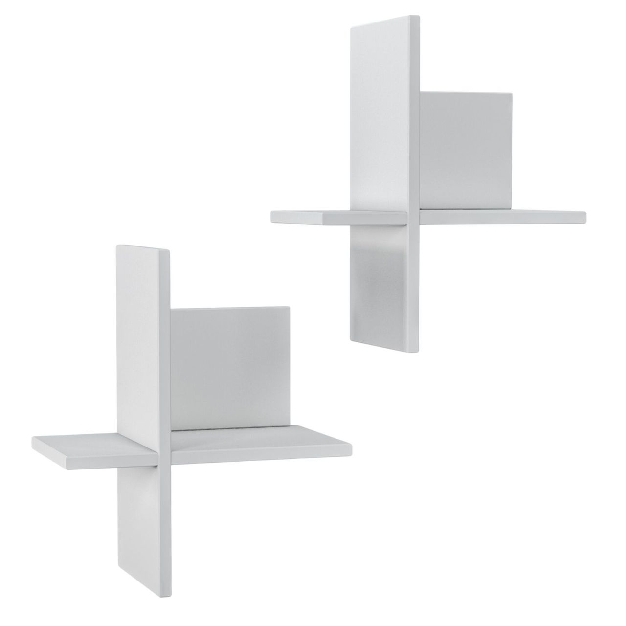 Coemo Mein-Regal 2x Wandregal BRICK aus Holz MDF, bis zu 4 Fächer weiß