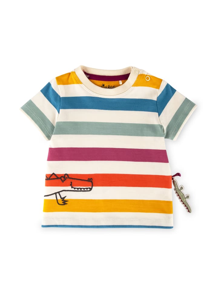 Sigikid T-Shirt Happy Crocodile in ecru/bunt gestreift günstig kaufen