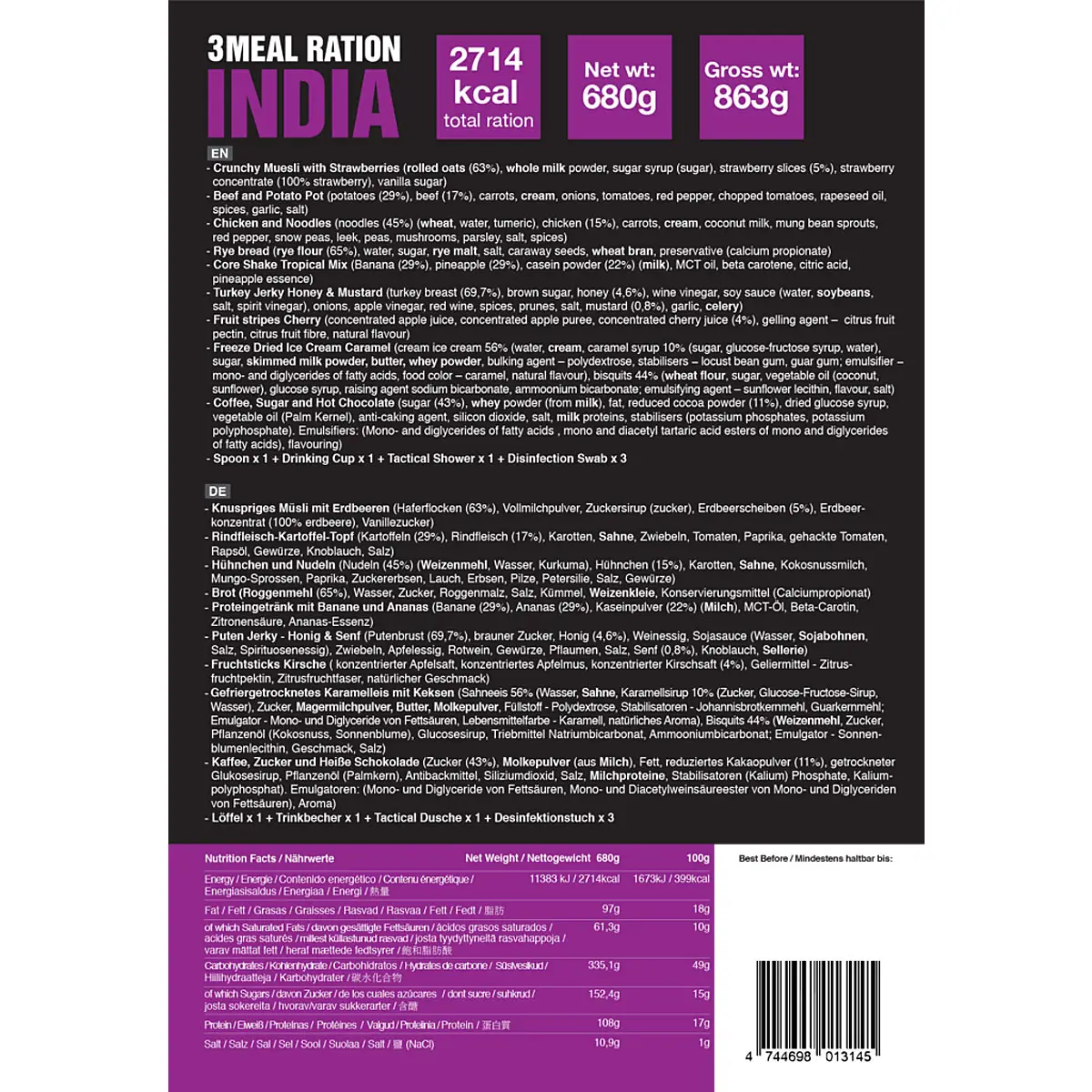 Tactical Foodpack 3-Tagesration India