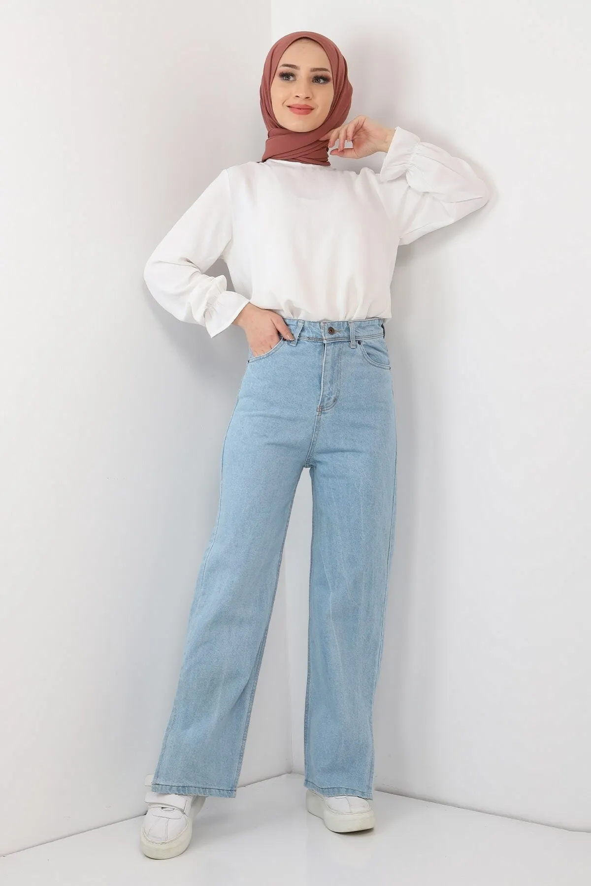 Modamihram  Jeans mit Schlitzen an den Beinen, offene Jeans 6028