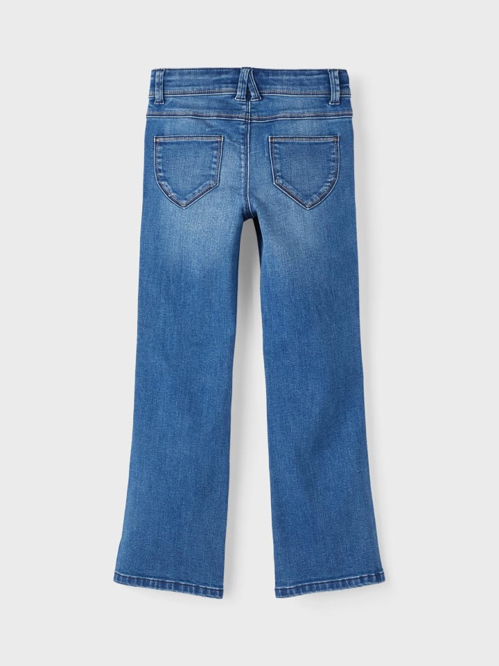 name it Mädchen Straight Leg Jeans Denim Hose NKFPOLLY in Dunkelblau günstig kaufen