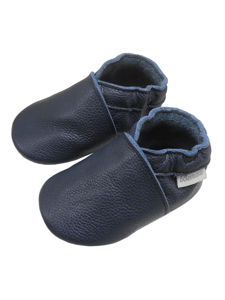 Yalion Leder-Krabbelschuhe in Dunkelblau günstig kaufen