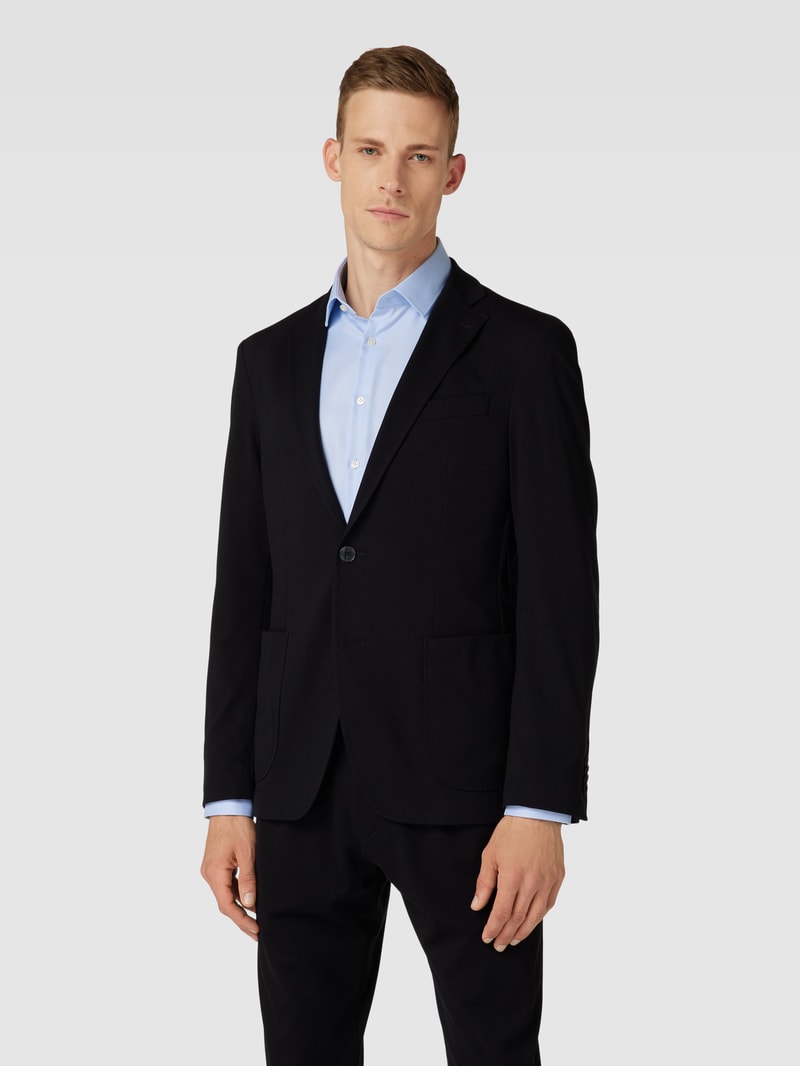 Slim Fit 2-Knopfsakko mit Anstecknadel Modell 'Seba' in schwarz