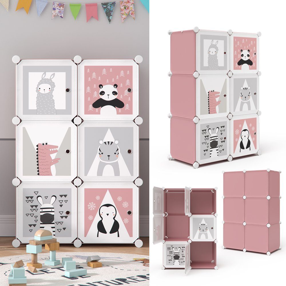 Vicco Bücherregal Kleiderschrank Steckregal Andy rosa modular 6 Fächer