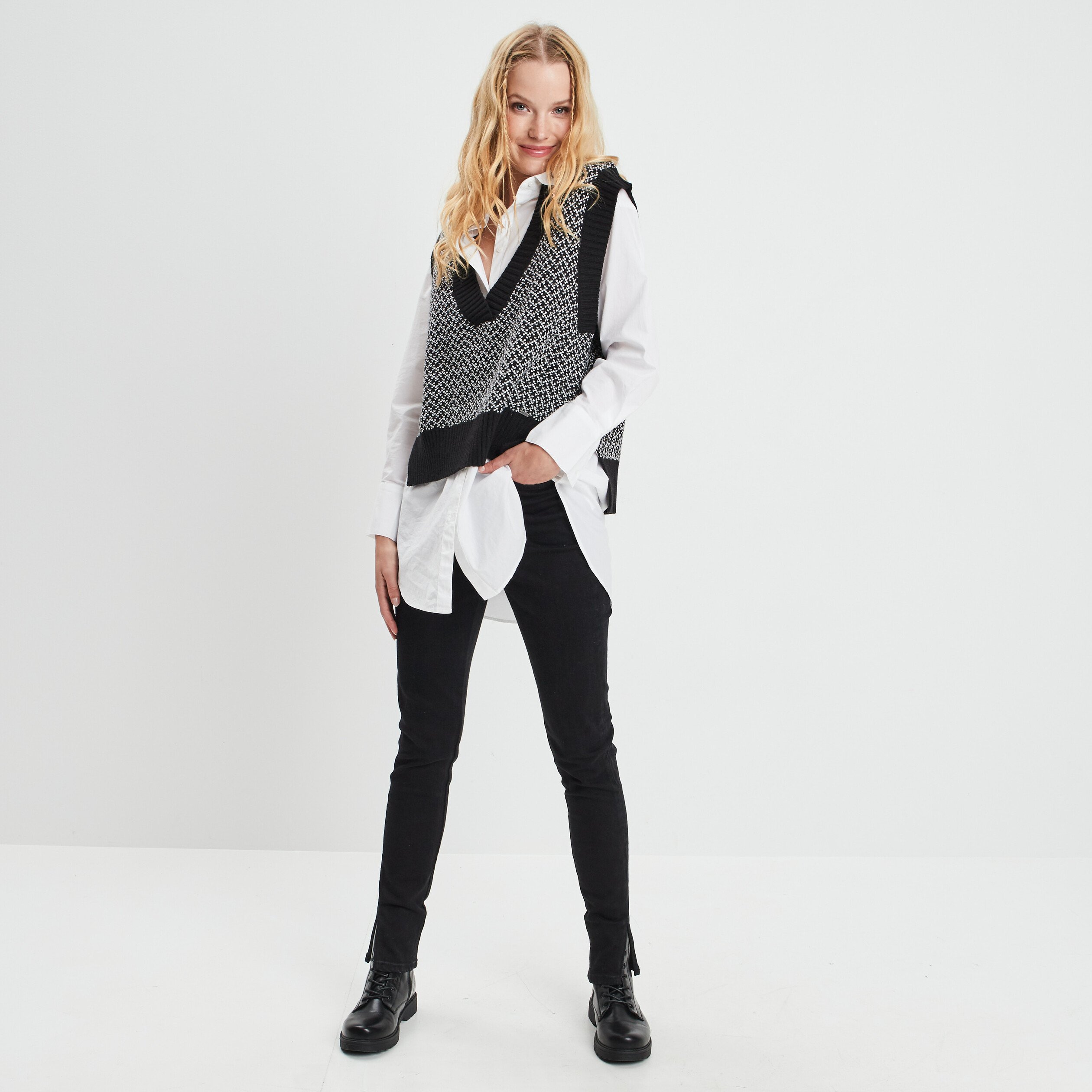 Pull sans manches noir femme | La Halle