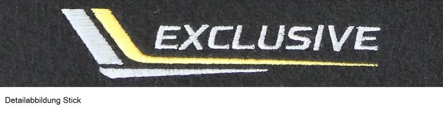 SCHÖNEK Passform Autoteppich 4-teiliges Set "Exclusive" mit Stick, Auto Textil Fußmatten aus Polyamid Tuft für Opel Corsa D Baujahr 2006 bis 2014 - ATU