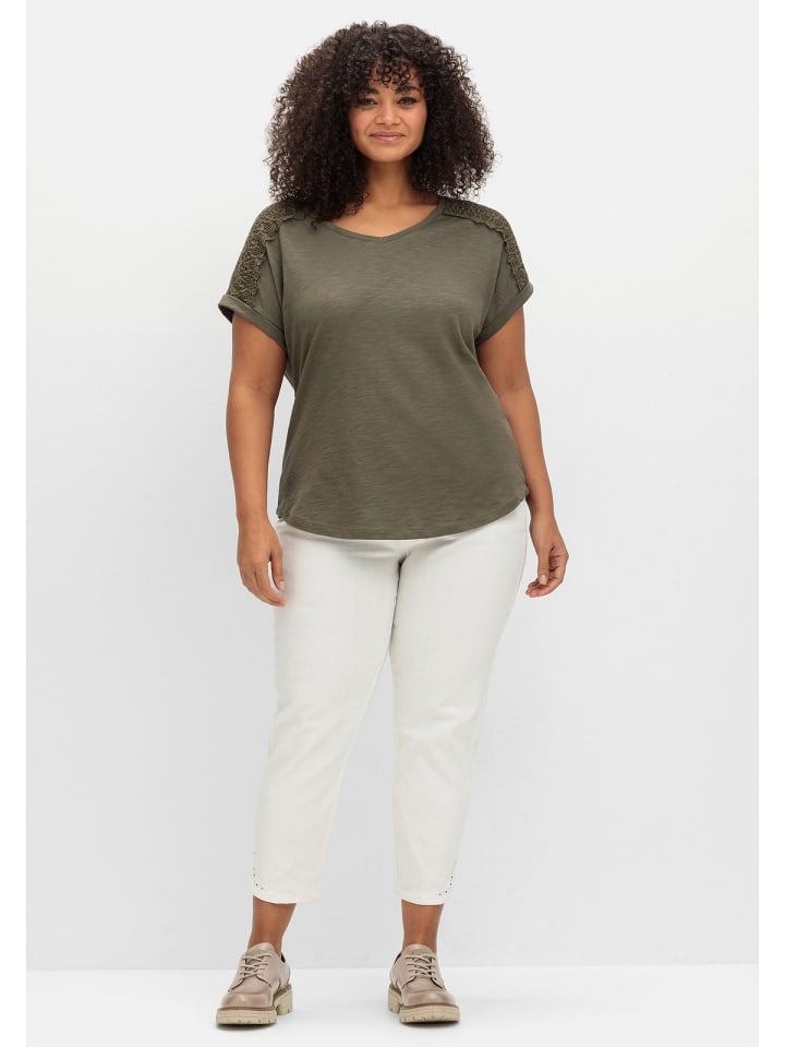 sheego Shirt in oliv günstig kaufen