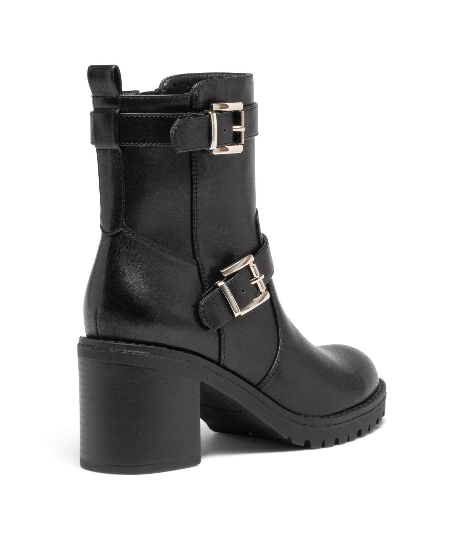 Boots à talon haut, semelle crantée et brides femme noir | GEMO