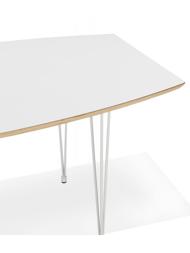 KADIMA DESIGN Ausziehbarer Esstisch aus Holz mit Metallbeinen | Moderner Stil in Weiß-Beige günstig kaufen onesize