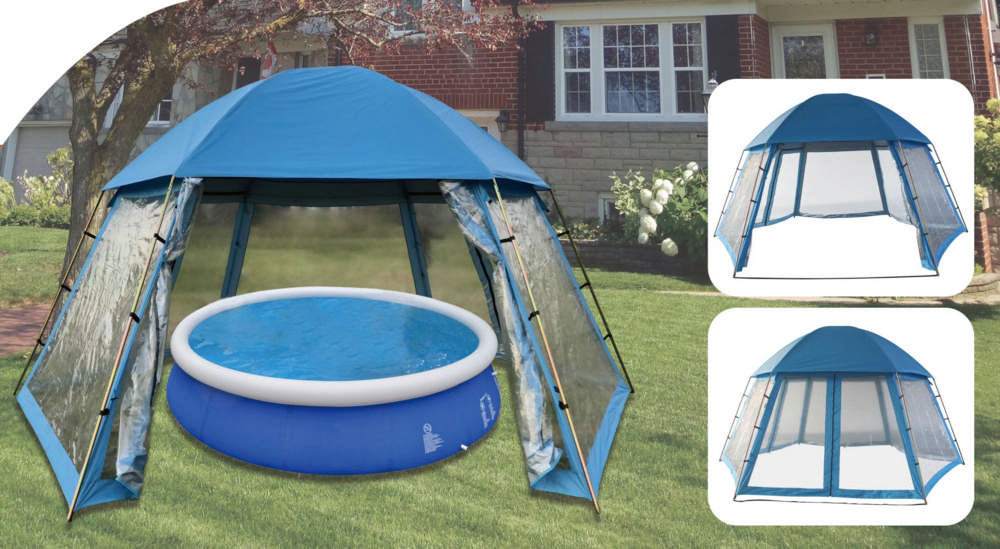 HC Garten & Freizeit Universal-/ Poolpavillon für Aufstellpools, ca. 500 x 433 x 250 cm