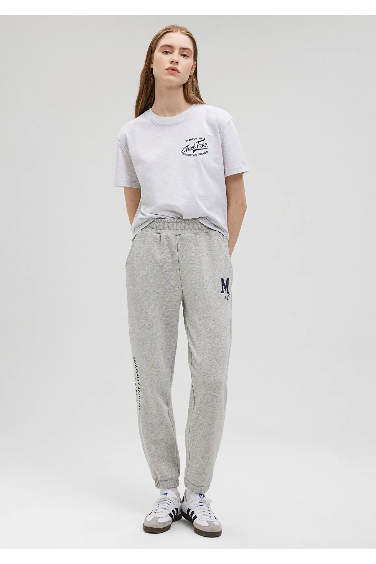 Mavi  Graue Jogginghose mit Logo-Print1010759-82816