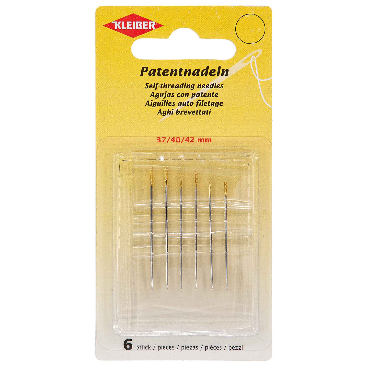 Kleiber Patentnadeln, 0,75–0,88 mm, Länge: 37–42 mm, 6 Stück