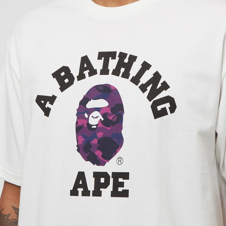 A Bathing Ape Color Camo College Tee M white/purple