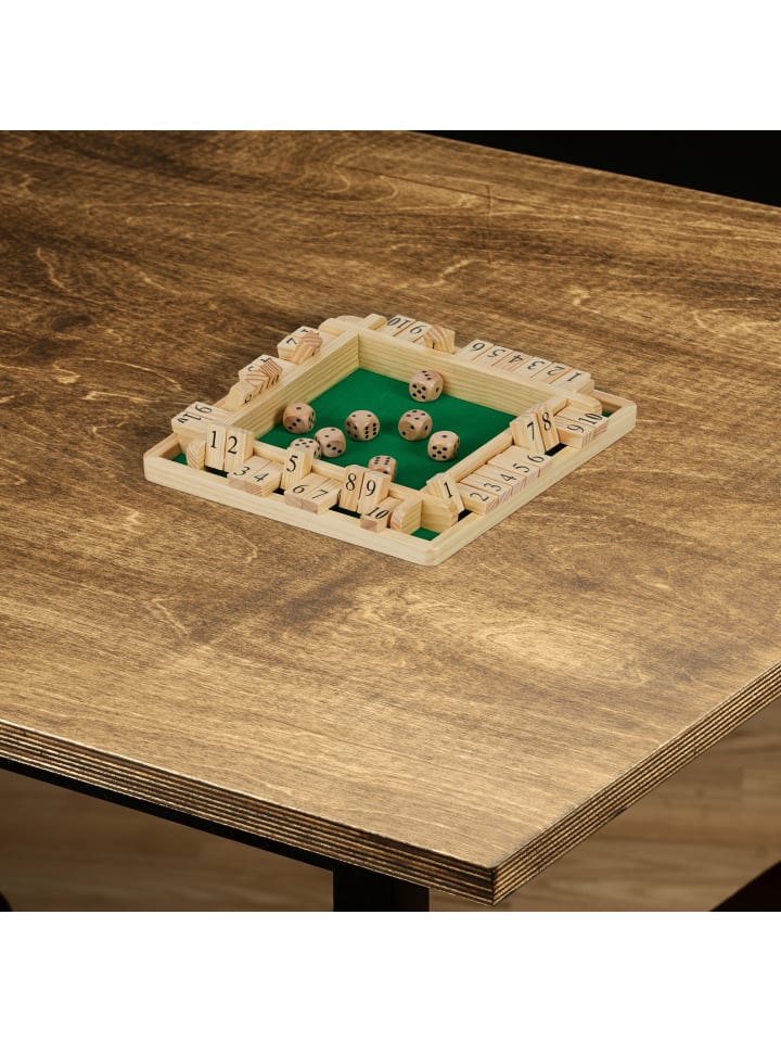 relaxdays Shut the Box Spiel in Natur/Grün günstig kaufen onesize