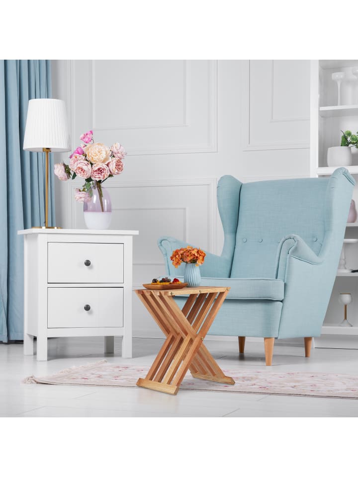 relaxdays Klapptisch in Natur - (B)34 x (H)44,5 x (T)28 cm günstig kaufen onesize