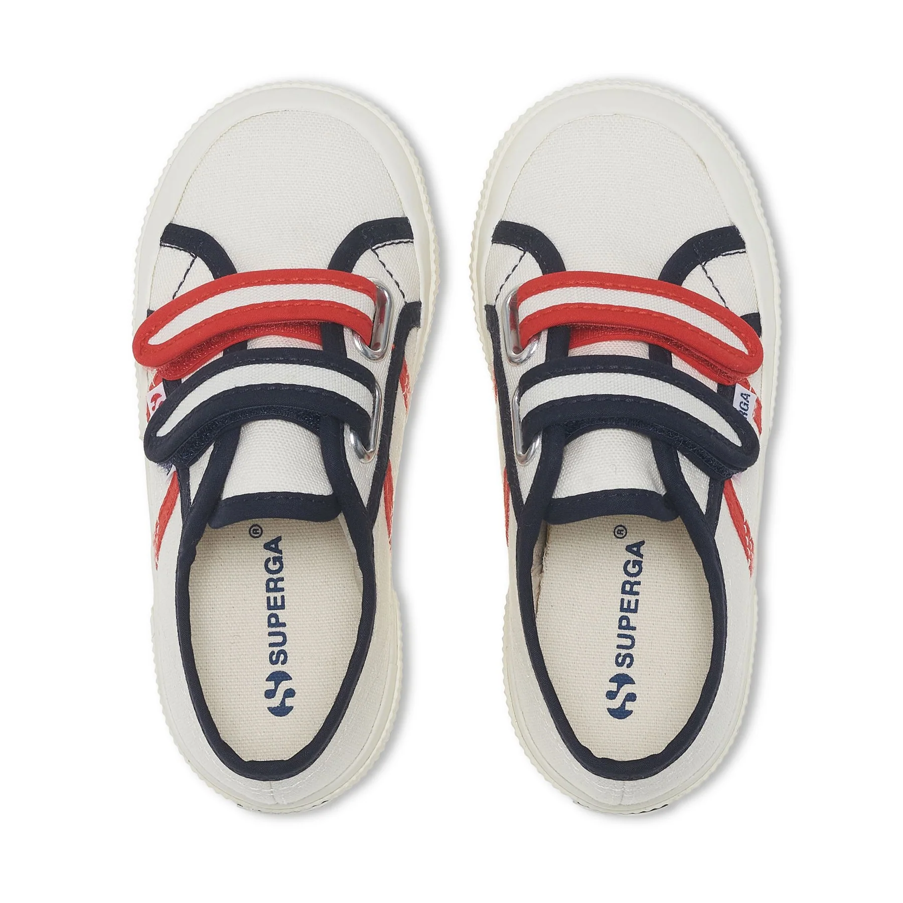 2750 KIDS STRAPS COLORBLOCKING-WHITE AVORIO-BLUE NAVY-RED