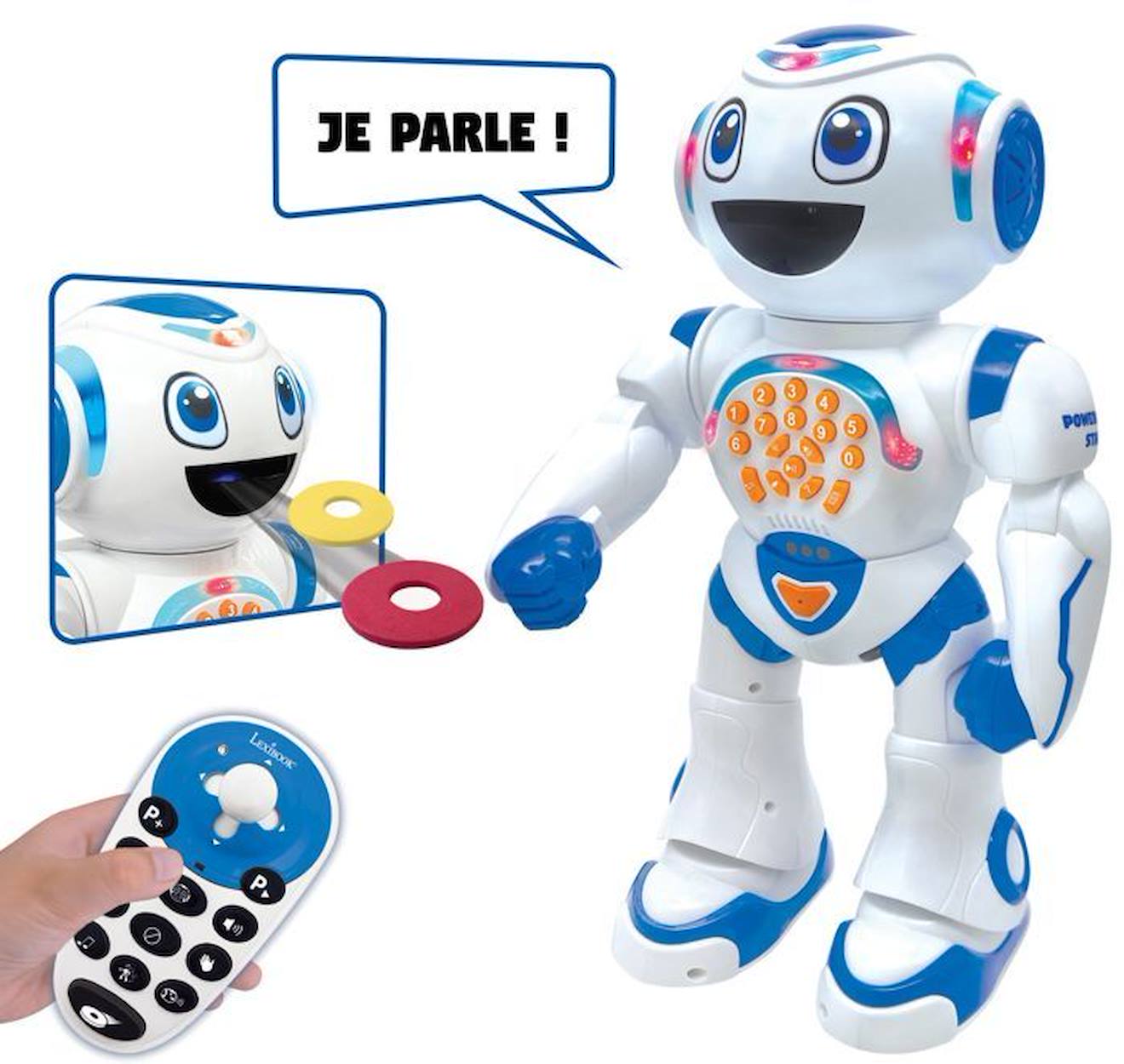 POWERMAN® STAR Robot Interactif pour Jouer et Apprendre avec contrôle gestuel et télécommande (Français) blanc