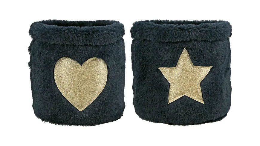 GILDE Textil Körbchen Plüsch H=15cm blau