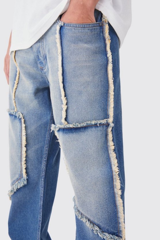 Lockere Jeans mit ausgefranstem Saum