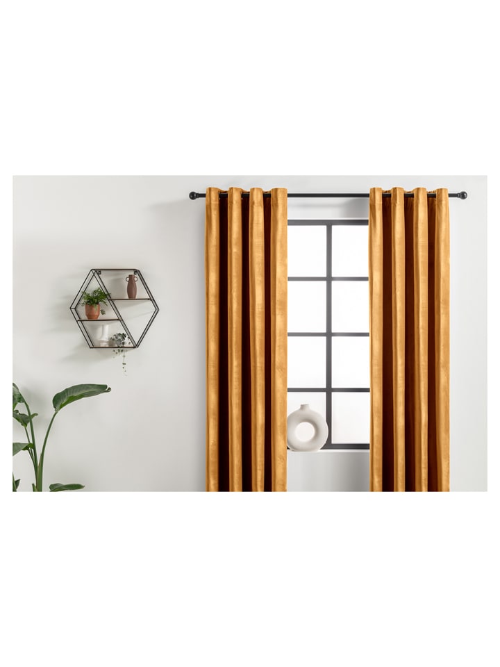 Lifa Living Ösenvorhang in Ocker günstig kaufen 150x250 cm