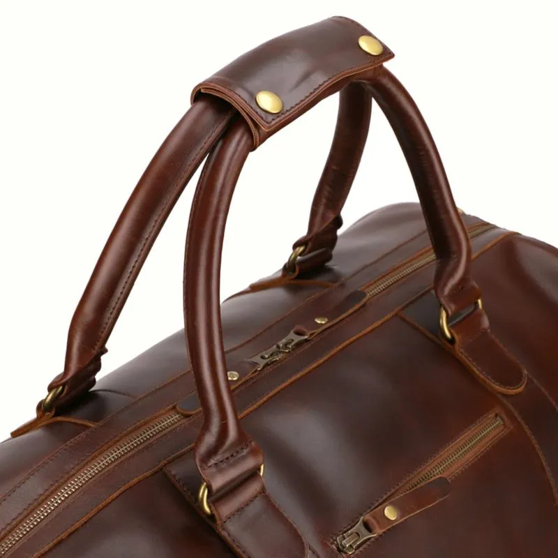 Buckle & Seam Leder Weekender Willow - Braun \/ Stripes