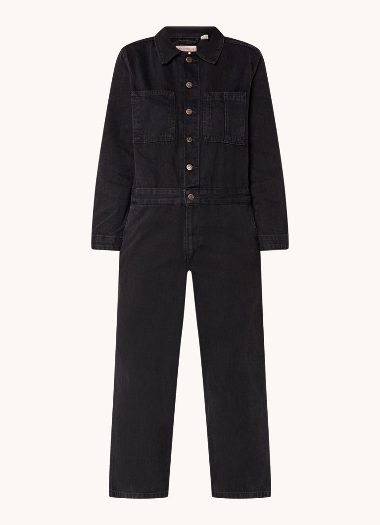 Levi's Wide leg cropped denim jumpsuit