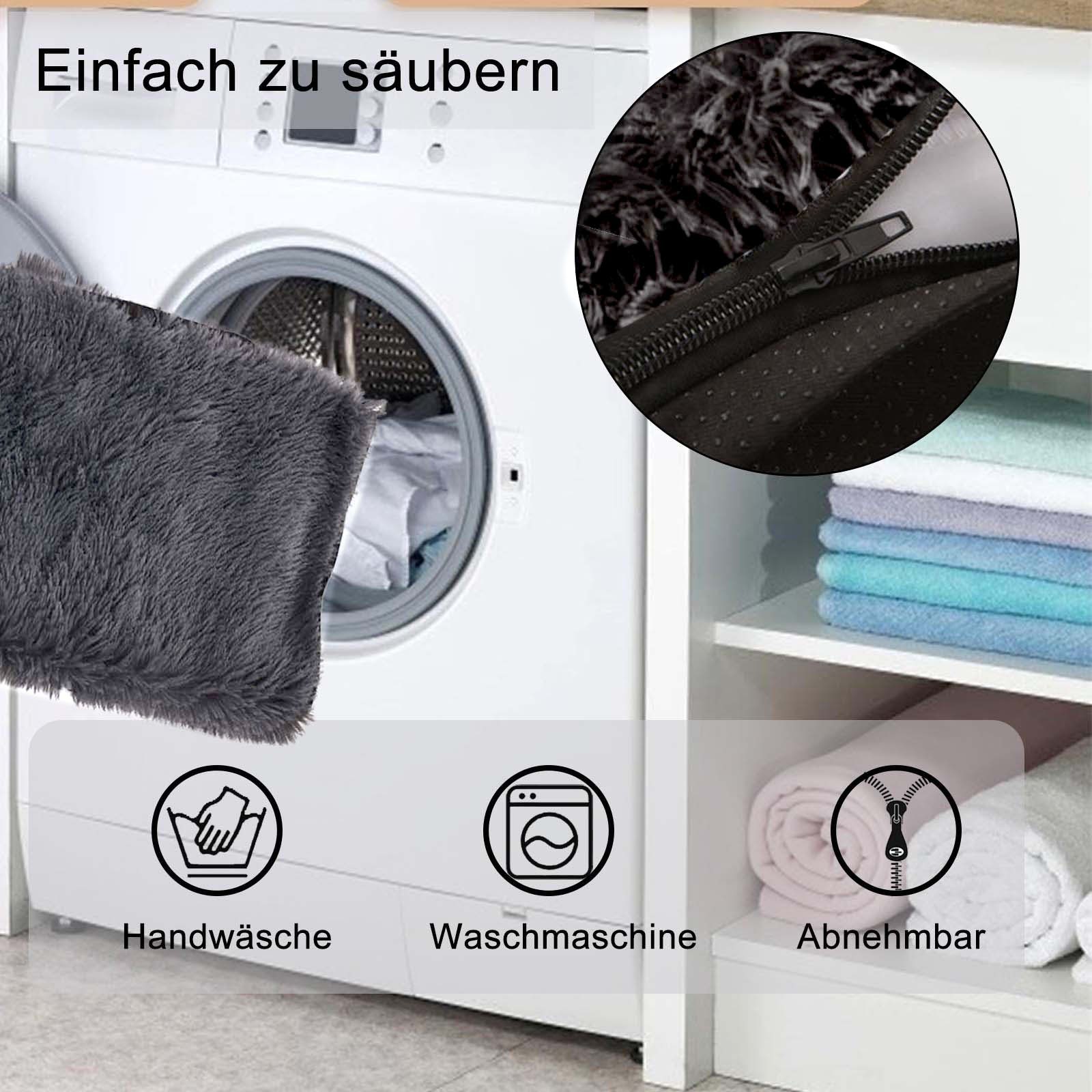 CALIYO Tierbett 100x70x10cm Hundebett Waschbar L Hundekissen Abnehmbar Bezug, Hochwertiger Plüsch, für Hundekäfig Anti-Rutsch Hundesofa Rechteckig