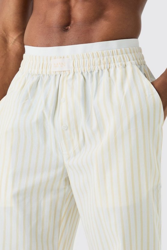 Gestreifte Loungewear-Hose mit doppeltem Bund